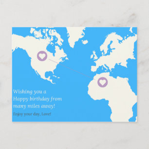 Carte Postale Anniversaire de longue distance