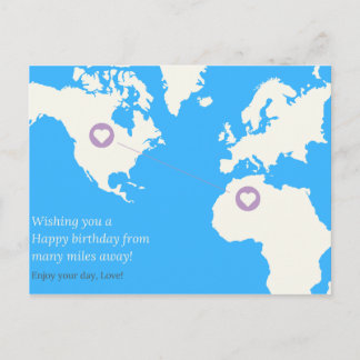 Carte Postale Anniversaire de longue distance