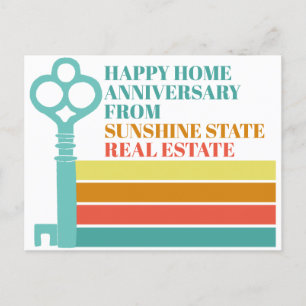 Carte Postale Anniversaire de maison heureuse de biens immobilie