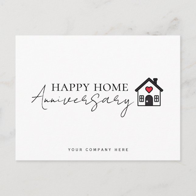 Carte Postale Anniversaire de maison heureuse d'immobilier profe (Devant)