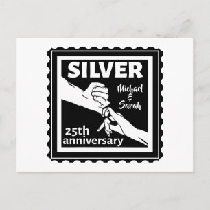 Carte Postale Anniversaire de mariage 25 ans argent