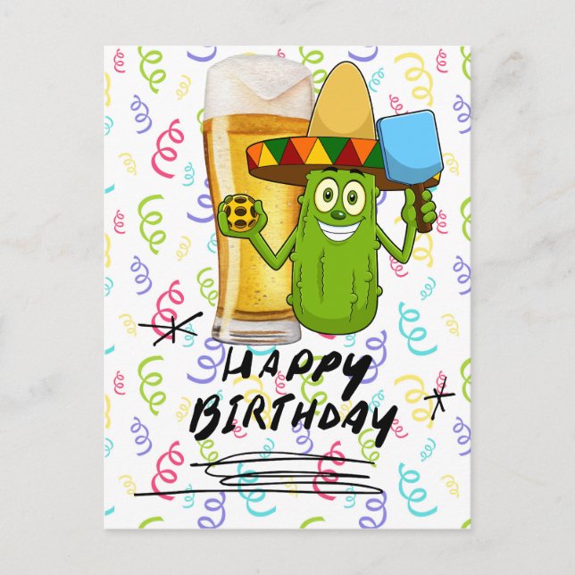 Carte Postale Anniversaire de Pickleball pour joueur drôle pickl (Devant)