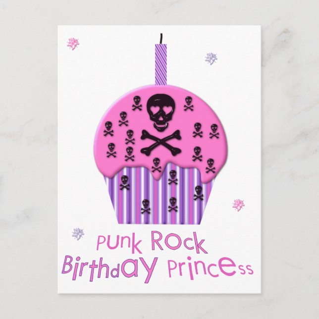 Carte Postale Anniversaire de Punk Rock Princess (Devant)