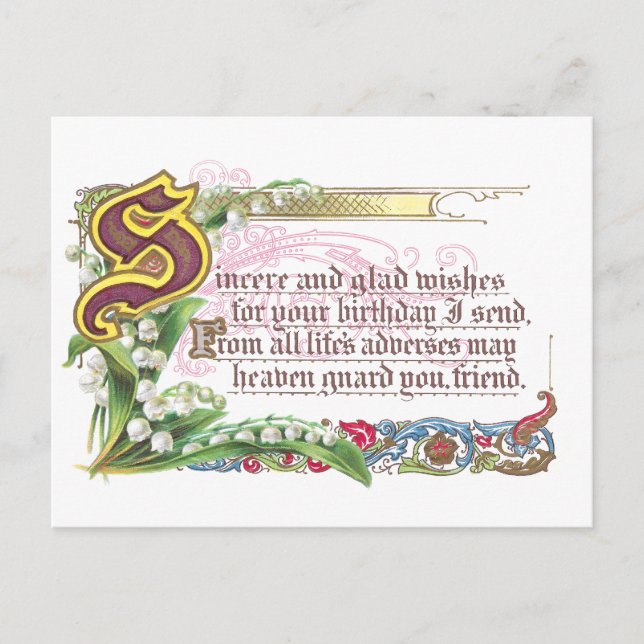 Carte Postale Anniversaire de Sincere (Devant)