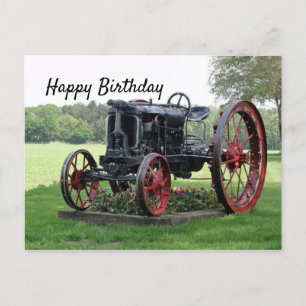 Carte Postale Anniversaire de tracteur antique