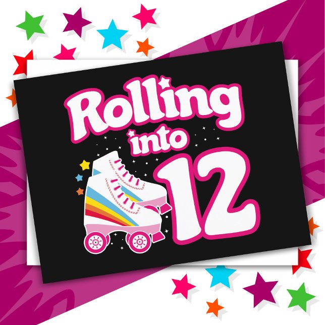 Carte Postale Anniversaire des 12 ans patin à roulettes 12 ans (Créateur téléchargé)