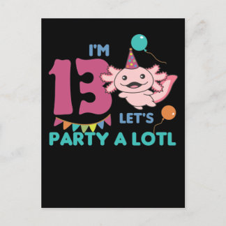 Carte Postale Anniversaire des 13 ans Axolotl Treize Ans Axolotl