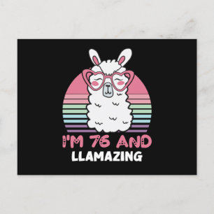Carte Postale Anniversaire des 76 ans Llamazing Lama Cadeau d'an