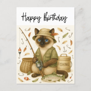 Carte Postale Anniversaire des amateurs de pêche 