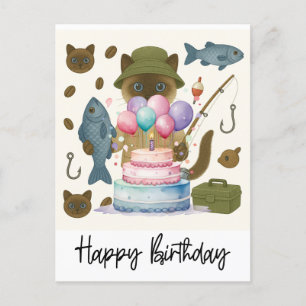 Carte Postale Anniversaire des amateurs de pêche 