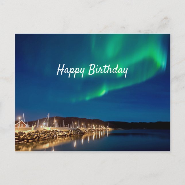 Carte Postale Anniversaire des aurores nordiques (Devant)