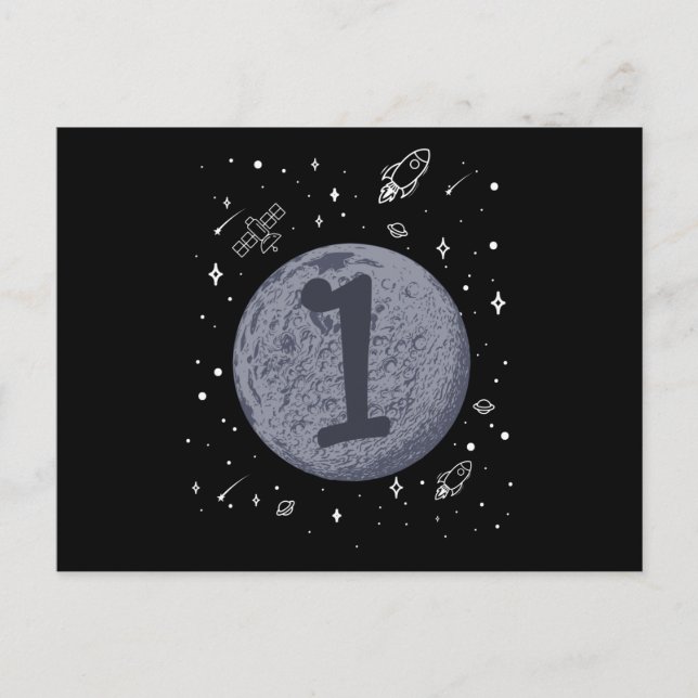 Carte Postale ANNIVERSAIRE D'ESPACE 1 1er Anniversaire Tout-peti (Devant)
