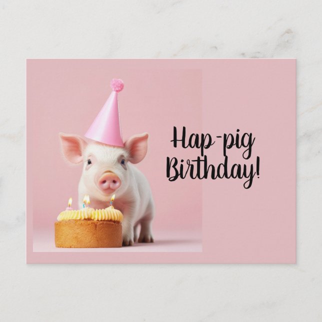 Carte Postale Anniversaire du cochon de lait ! (Devant)