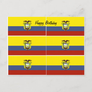 Carte Postale anniversaire du drapeau équateur