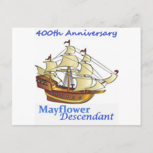Carte Postale Anniversaire du navire à voile Descendant Mayflowe