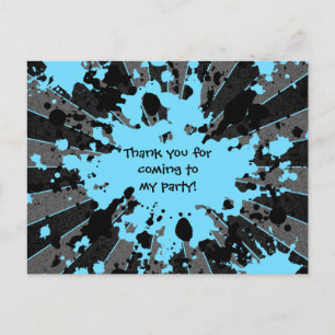 Carte Postale Anniversaire du paintball bleu