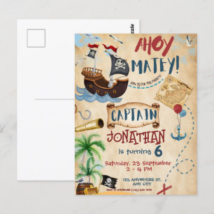 Carte Postale Anniversaire du pirate Ahoy Boy Party