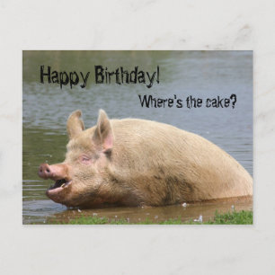 Carte Postale Anniversaire du porc
