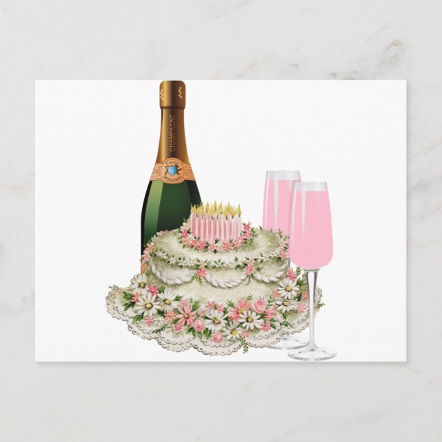 Carte Postale Anniversaire du Toast de Champagne (Devant)