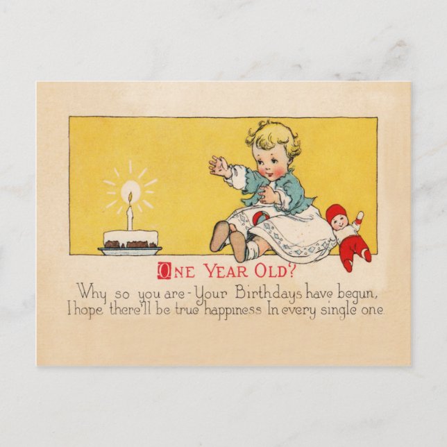Carte Postale Anniversaire d'un an (Devant)