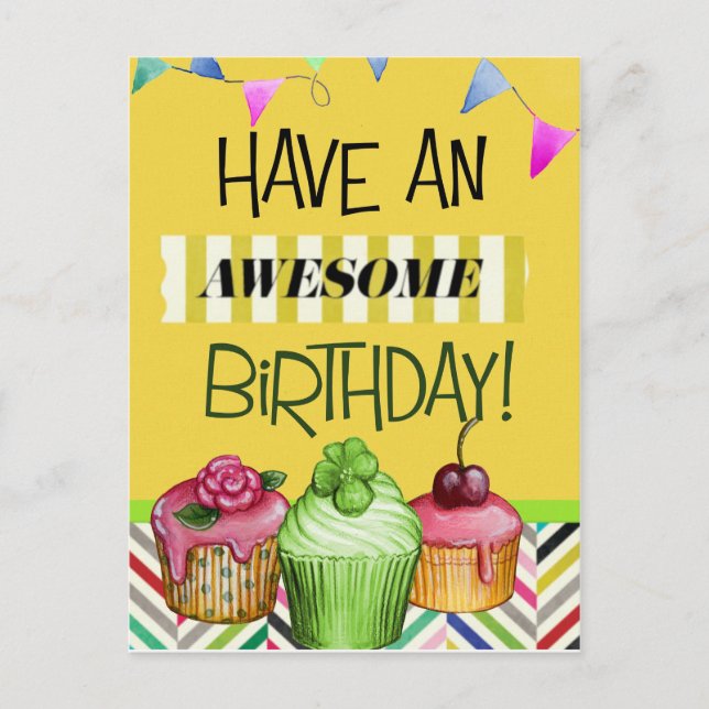 Carte Postale Anniversaire génial (Devant)