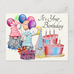 Carte Postale Anniversaire Gnome