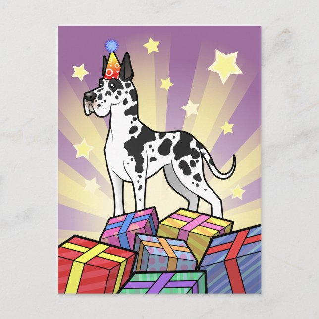 Carte Postale Anniversaire Great Dane (Devant)