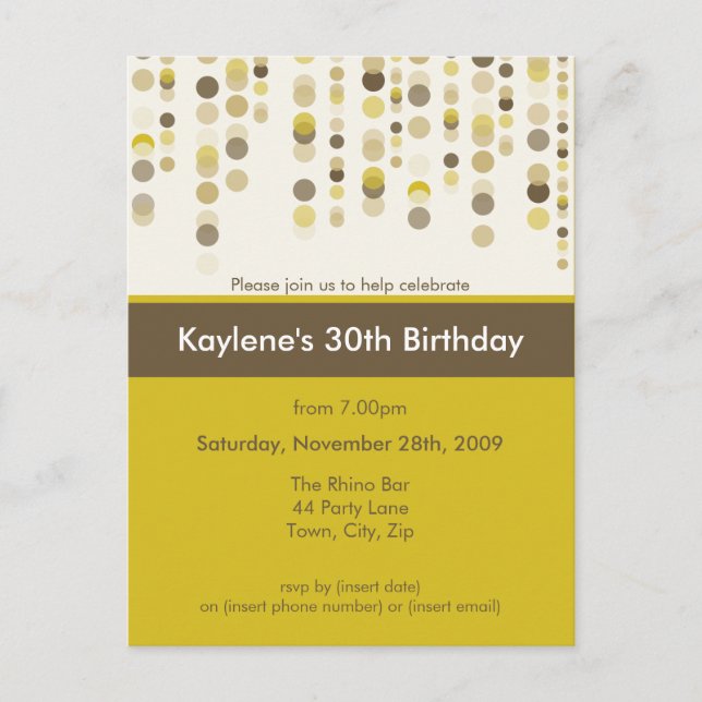 Carte Postale ANNIVERSAIRE INVITATION :: discotek 6 (Devant)