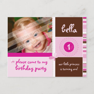 Carte Postale ANNIVERSAIRE INVITATION :: grâce - fille