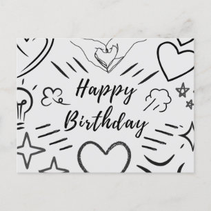 Carte postale Anniversaire Love Sketch