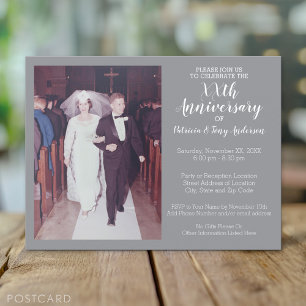 Carte Postale Anniversaire mariage avec cadre photo Vintage