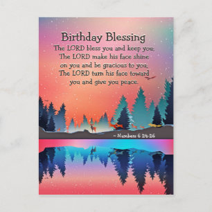 Carte Postale Anniversaire numéros de bénédiction 6:24 Le Seigne