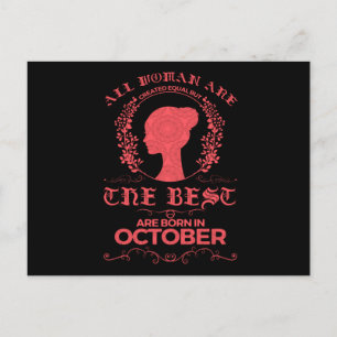 Carte Postale Anniversaire Octobre Né Meilleur Cadeau Femme