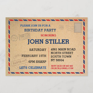 Carte postale Anniversaire Poste Invitation Poste