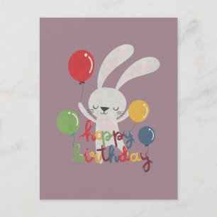 Carte Postale Anniversaire Rabbit Pun : Hoppy Anniversaire