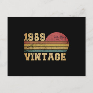 Carte Postale Anniversaire Rétro Vintage Coucher de soleil 1969