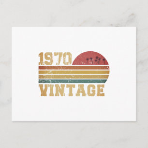 Carte Postale Anniversaire Rétro Vintage Coucher de Soleil 1970