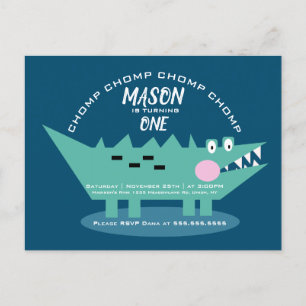 Carte Postale Anniversaire Safari avec un Alligator Mignon Moder