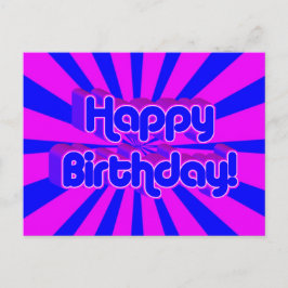 Carte Postale Anniversaire Salutation style rétro