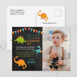 Carte Postale Anniversaire tableau noir rugissement dinosaure Ph