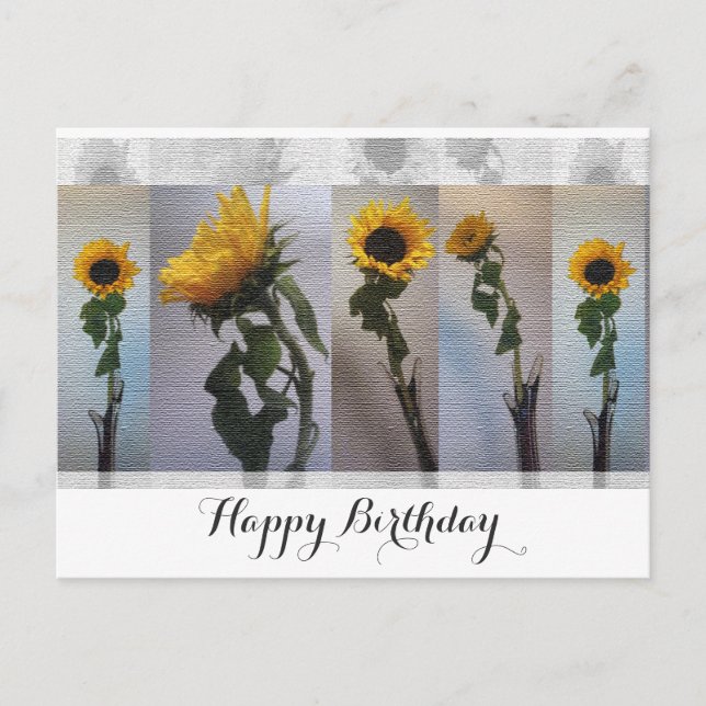 Carte Postale Anniversaire Tournesol (Devant)
