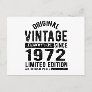 Carte Postale Anniversaire Vintage 1972