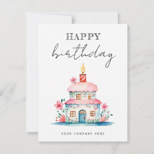 Carte Postale Anniversaire Voeux Anniversaire Gâteau Maison Réal