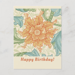 Carte Postale Anniversaire William Morris papier peint floral CC