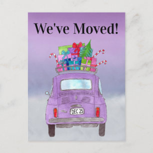 Carte Postale Annonce Adresse Cadeaux de Noël Fiat 500