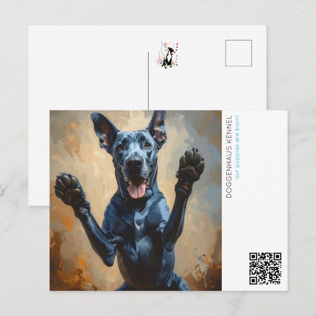 Carte Postale Annonce de chiots (Devant / Derrière)