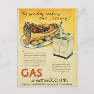 Carte Postale Annonce de Cuisine de réchaud à gaz vintage