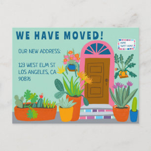 Carte Postale Annonce de déménagement Adresse Porte d'entrée col
