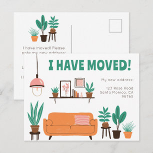 Carte Postale Annonce de déménagement Adresse Salon Canapé Migno