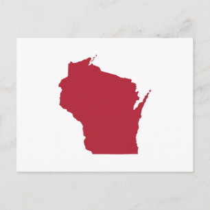 Carte Postale Annonce de déménagement au Wisconsin blanc et roug